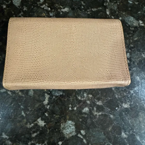 Vintage Lauren Ralph Lauren Tan Leather Embossed Lizard‎ Clutch Wallet - Image 2