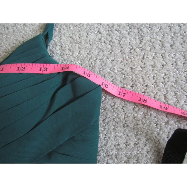 Azazie Maxi Dress 10 Dark Green‎ Pleated Chiffon Bridesmaid Formal Gown - Image 7
