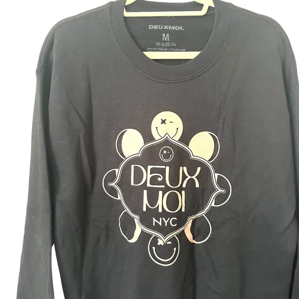 DEUX MOI Viral Restaurant Menu Oversized Sweatshirt NWOT‎ Medium - Image 3