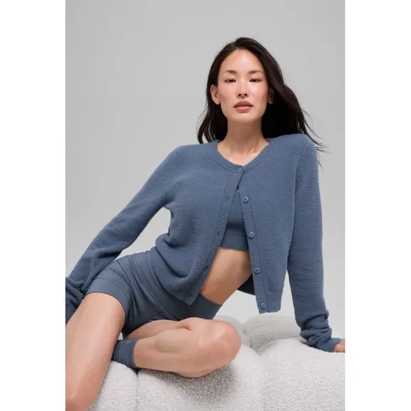 Alo‎ Yoga Snuggle Up Cropped Cardigan Bluestone Kendall Jenner NWT XXS - Image 6