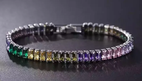 Women Rainbow Crystal Zirconia Bracelet - Image 2