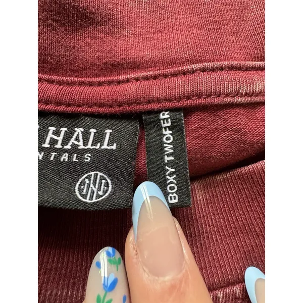 Ninth Hall Fundamentals Sweatshirt Women Size Large Crewneck Cropped Acid‎ Wash - Image 9