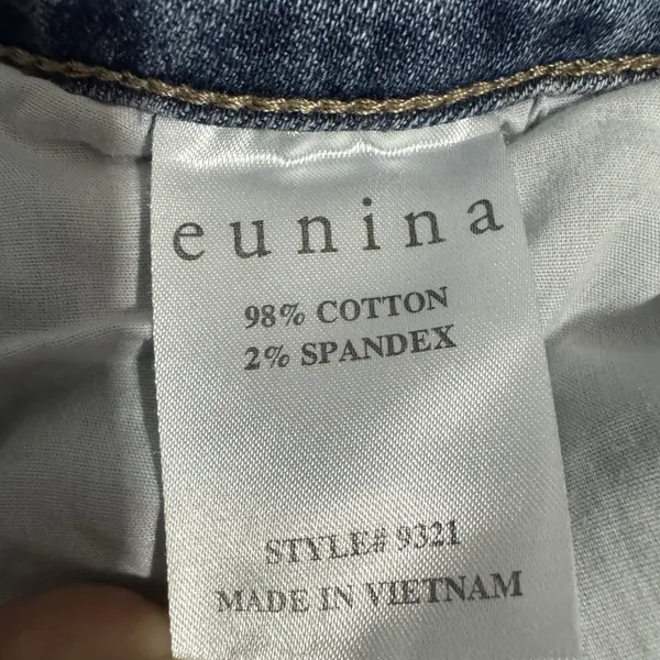 Eunina Women Tyler Super High Rise Mom‎ Ankle Denim Jeans Size 13 Cotton Blend - Image 9