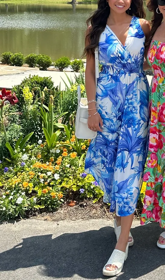 Boutique White and Blue Jumpsuit - Image 3