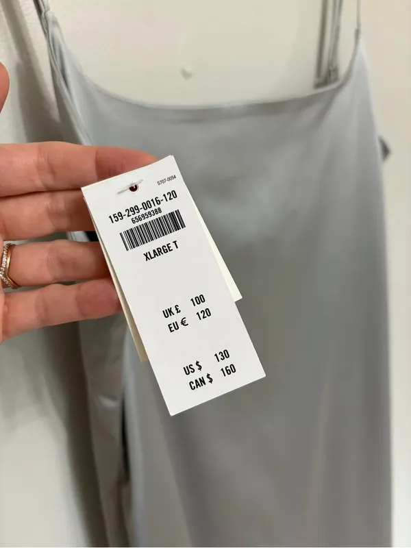 NEW Abercrombie Formal Satin Stretch Column Midi Dress in Silver - Size XL Tall - Image 5