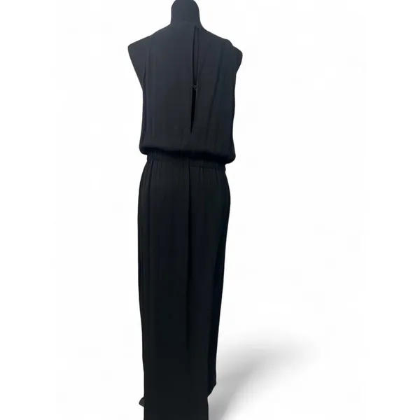 BABATON ARITZIA | L | Womens Black Sleeveless Wide Leg Crop Jumpsuit Drawstring - Image 6