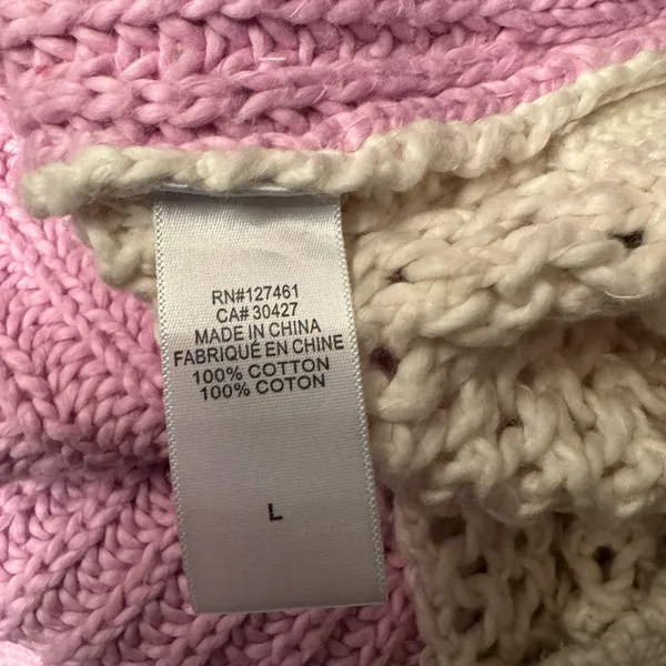 Wildfox Woven Women’s Pinkish Lavendar Cream Sweater Size Large - Image 7