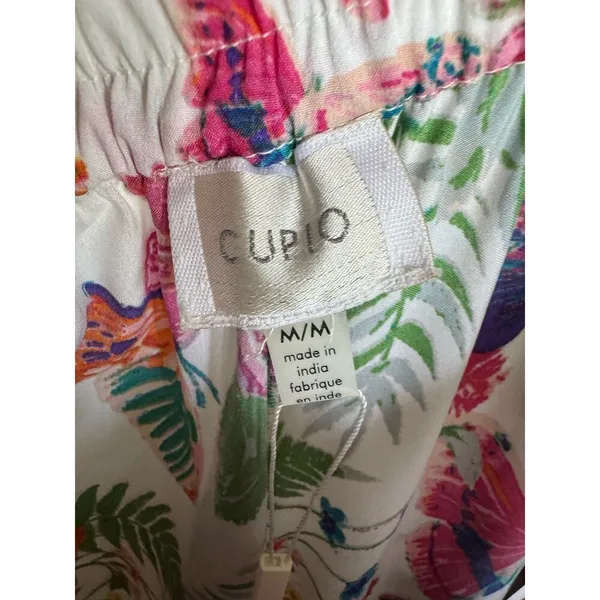 Cupio Womens Skirt Sz M White Floral Colorful Butterflies Flowers Silky Maxi NEW - Image 6