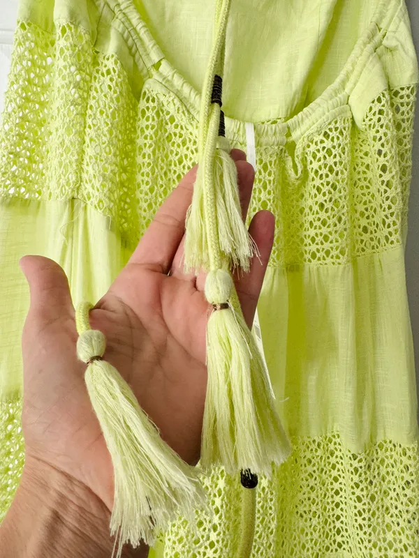 Anthropologie Sheer Lace Tiered Maxi Dress, Size XL - Image 10