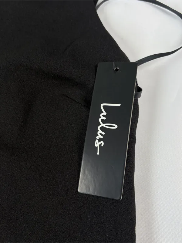 NWT Lulus Criss Cross Back Black Mini Dress Women's Size Medium - Image 5