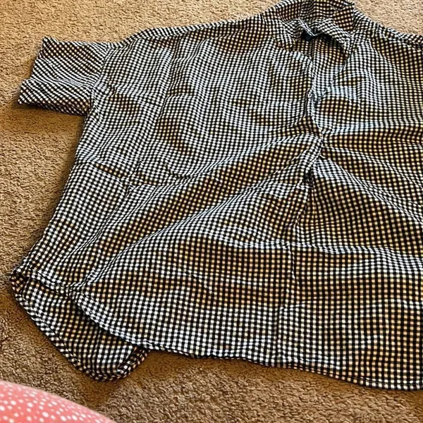 Madewell medium black and‎ white plaid blouse - Image 4