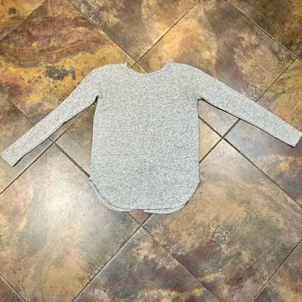 Aerie Just Add Leggings Gray Long Sleeve Open Back Sweater XS - Image 3