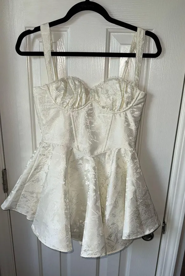 Babyboo White Embroided Floral Mini Dress - Image 3