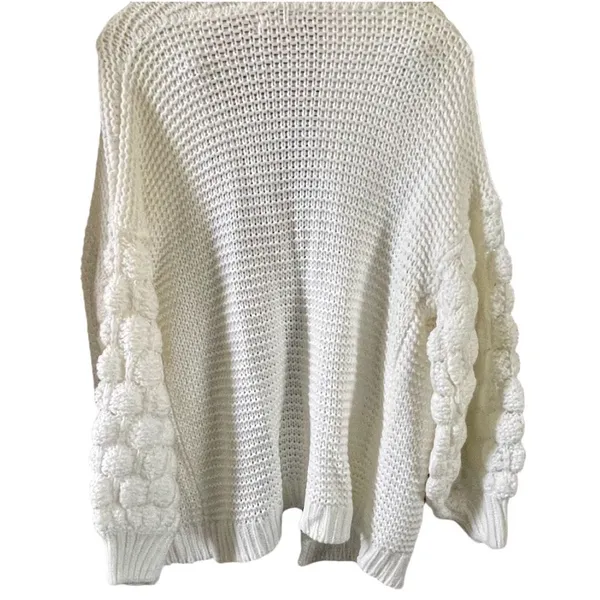 Harper Heritage size M loose weave oversized balloon popcorn sleeves cardigan. - Image 3