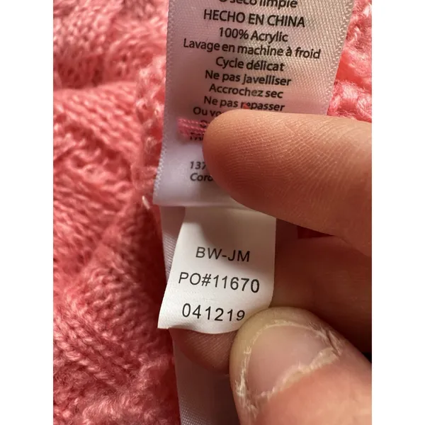 LulaRoe Women Size Small Button‎ Down Cardigan Sweater V Neck Pink Knit Acrylic - Image 13