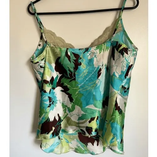 Vintage Y2K JKLA California Womens Silky Floral Lace VNeck Cami sz XL cami sz XL - Image 4