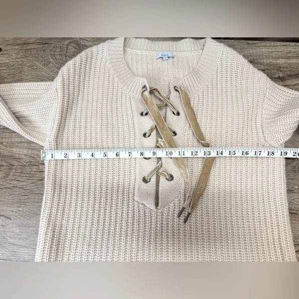 Rails Nicole Lace Wool Cashmere‎ Sweater Dress Revolve Cream Tan size small - Image 8