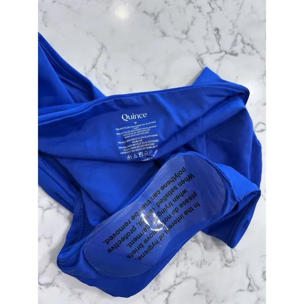 NWOT Quince Electric Blue High Rise High Leg Bikini Bottoms Size Medium - Image 5