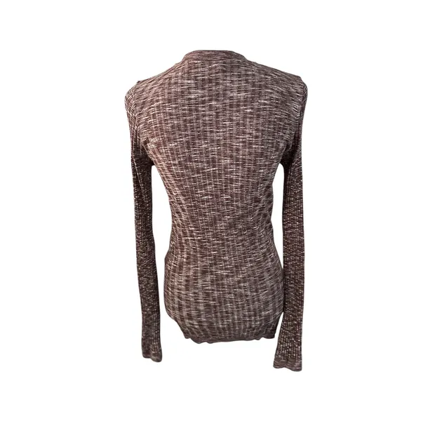 Athleta Brown and White Revolve Cardigan V Neck Medium - Image 3