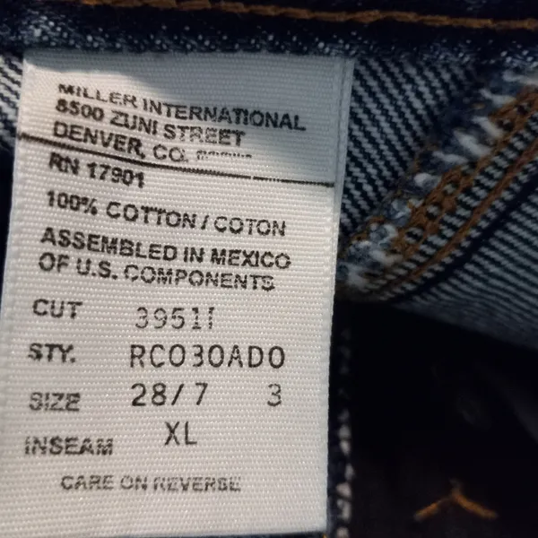 Rockies 27x27 Womens High Rise Rodeo Cowgirl Western Cotton Dark Denim Jeans - Image 8