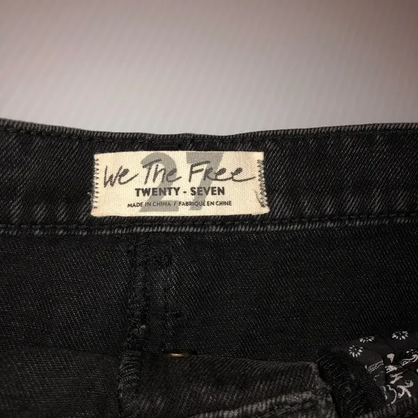We the Free Size 27‎ Black denim distressed, vintage inspired, mini skirt. - Image 4