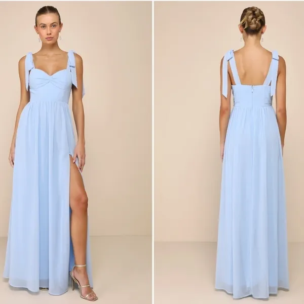 LULU's Sexy Chic Prom Wedding Bridesmaid Flowy Romantic Special Event Maxi Dress - Image 2