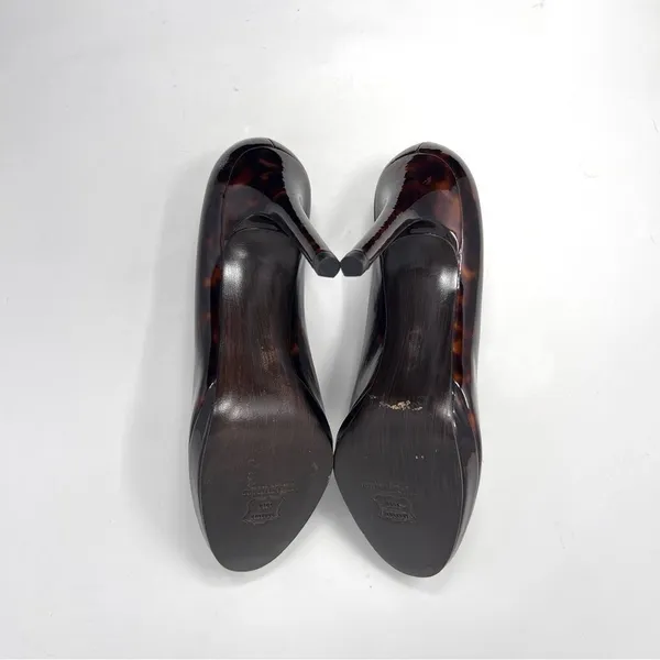 Stuart Weitzman Tortoiseshell Patent Platform Pumps – Size 7M – Stiletto Heels - Image 8