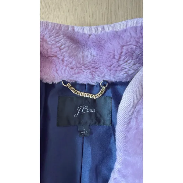 J.Crew Zip-Up Teddy Fleece Coat Jacket Purple Wisteria Cozy Scandi Soft Size S - Image 7