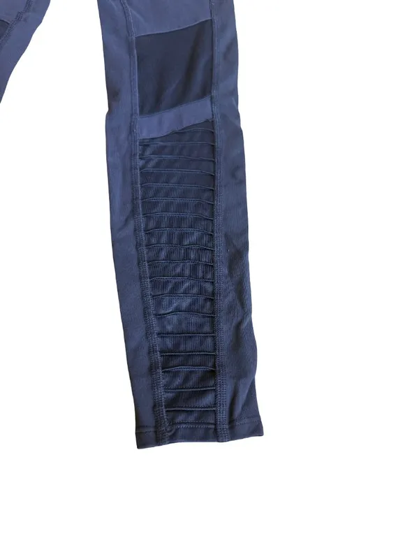 Alo Yoga High-Waisted Moto Leggings Navy Stretch Ankle Length Workout Size XS - Image 8