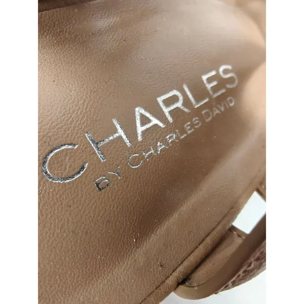 Women Charles by Charles David Wedge Sandals Tan Size 9.5M - Image 4