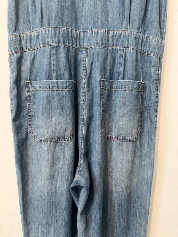 Current Elliott Jumpsuit Size XS Blue Chambray Denim Flight Suit Barn Ranch Wear - Image 11