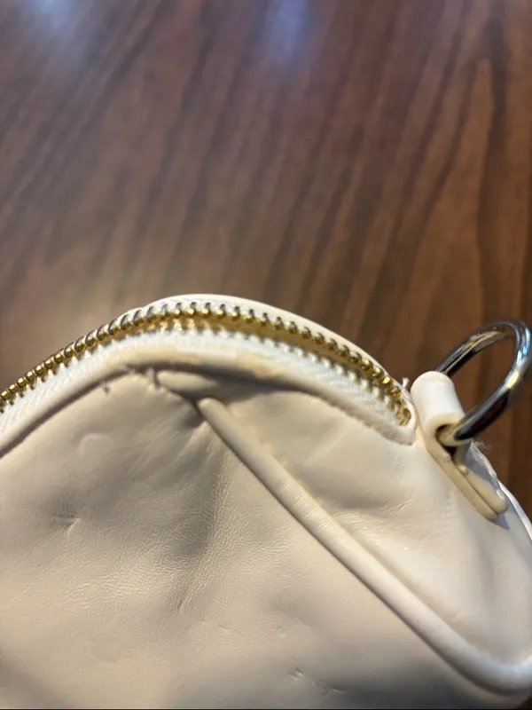Versace Mini White Faux Leather Cosmetic Case - Image 4