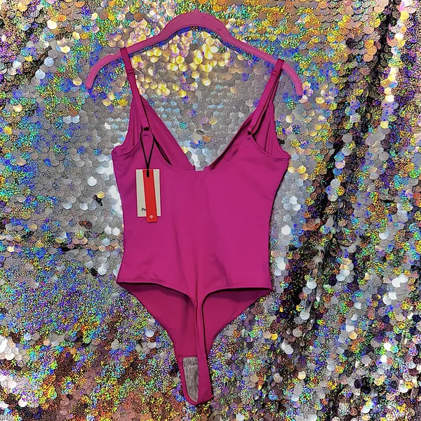 NWT Popilush Pink Shapewear Bodysuit‎ with Plunge Neckline Sz Small - Image 6