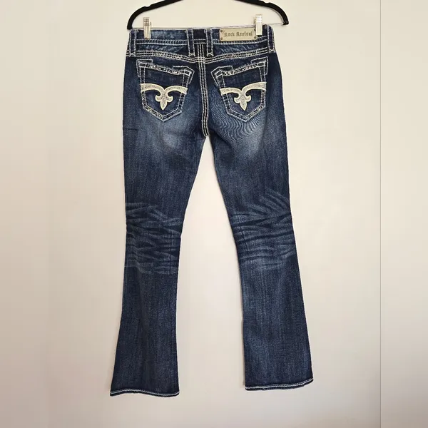 Rock Revival WOMENS ELLA EASY Boot Cut Blue Jeans. - Image 2