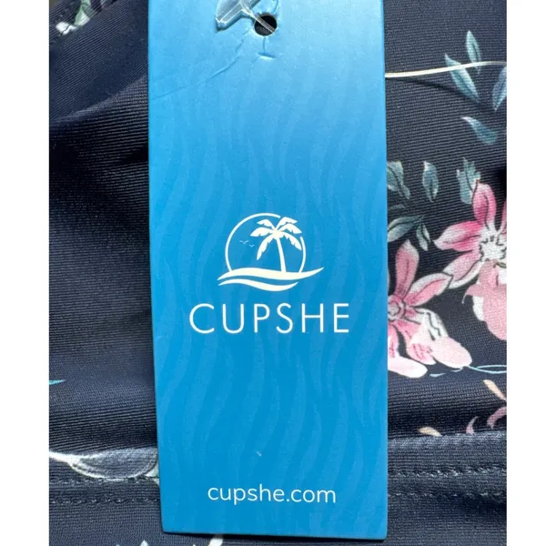 Cupshe Floral Print Tie Front Swimsuit Two Piece‎ Bathing Suit Medium - Image 2
