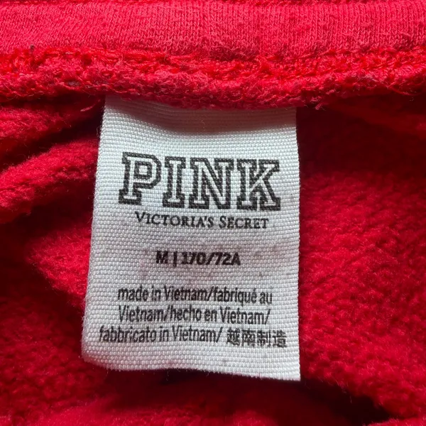 Victoria's Secret PINK Joggers Womens Medium Red Gold LOGO Graphic Sweatpants‎ - Image 5