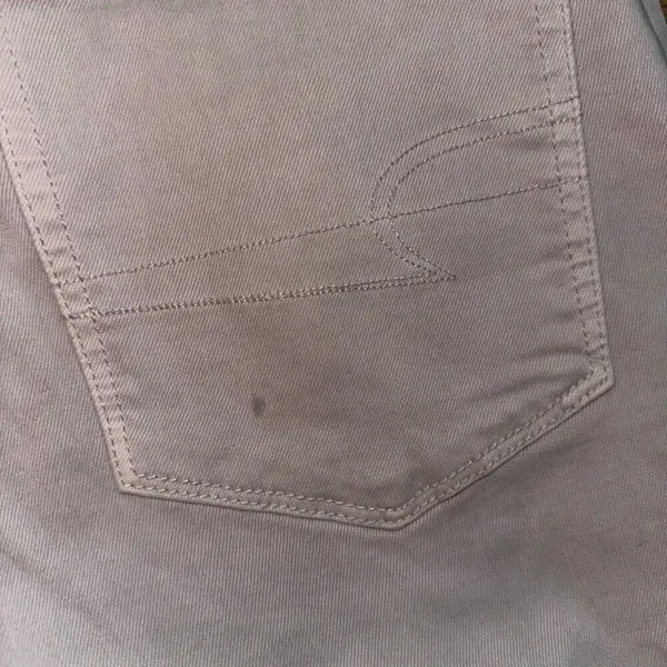 American Eagle tan destroyed stretch hi-rise size 14 jeggings - Image 4