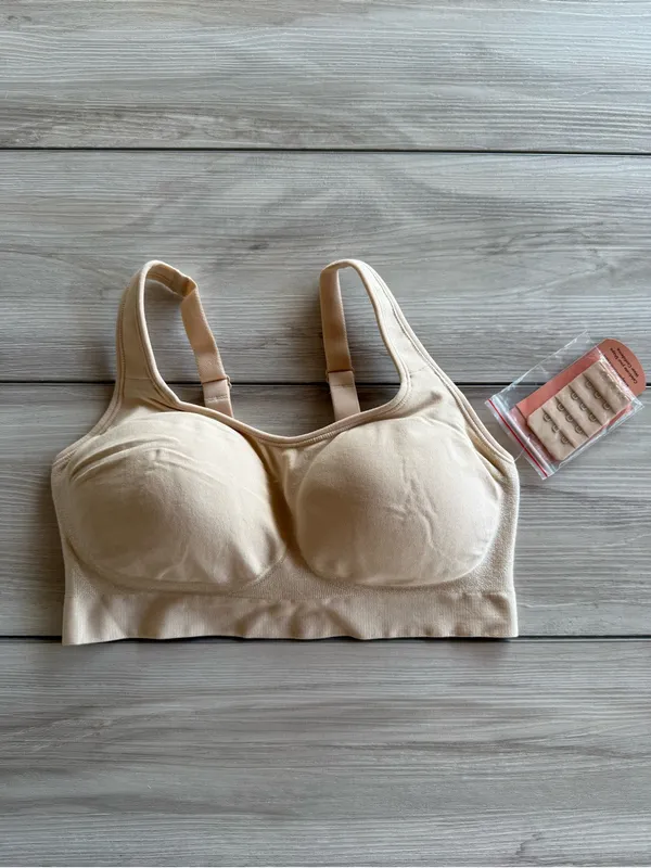 Shapermint Essentials Everyday Comfort Straps Wireless Bra Beige Medium NWT - Image 4