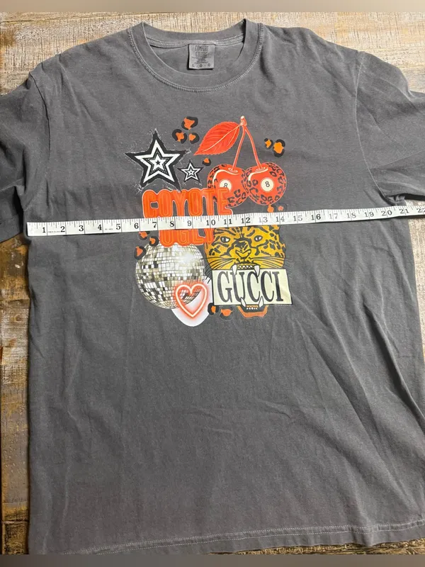 Comfort Colors Pepper Graphic Tee with Red Cherries and Gold Leopard - Image 5