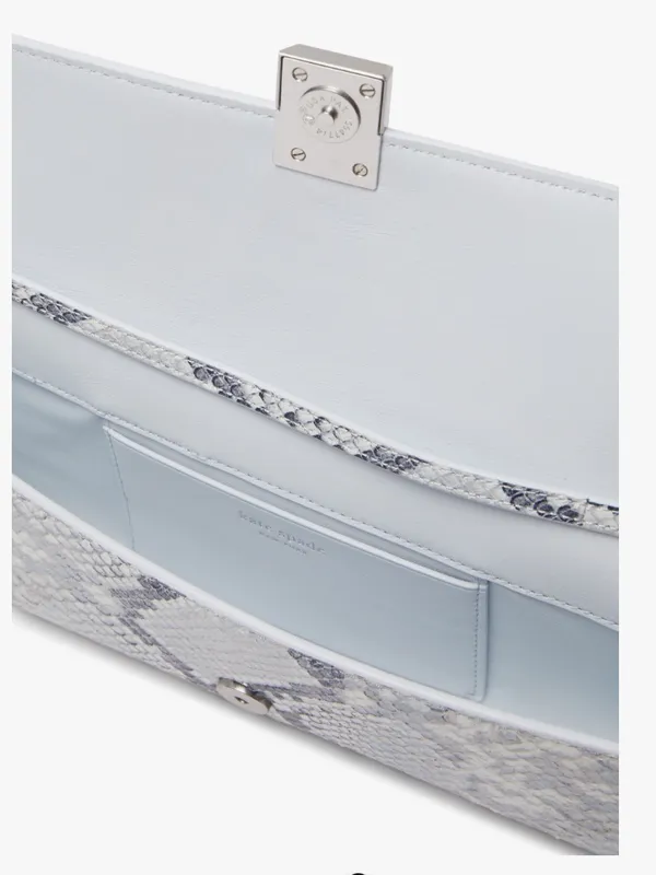 kate spade Deco Snake Embossed Leather Shoulder Bag in pale sapphire - Image 12