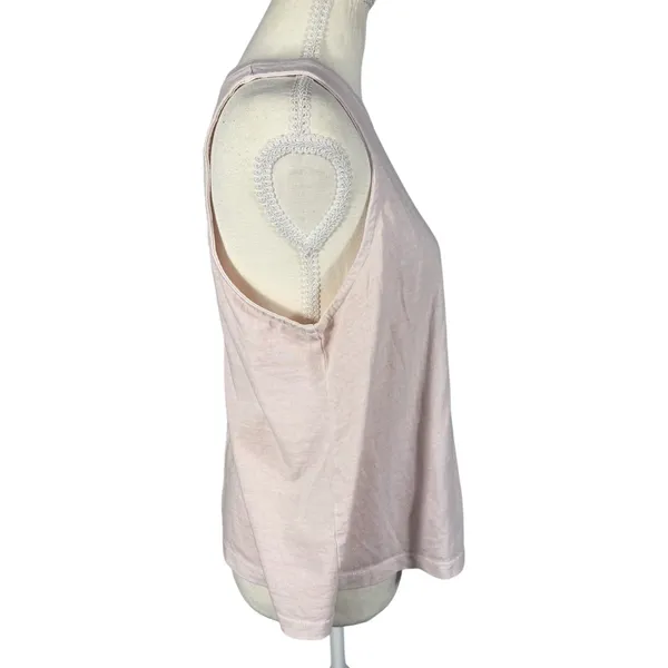 Double Zero Tank Top Womens Medium Blush Pink Slub Knit Flowy Sleeveless - Image 4