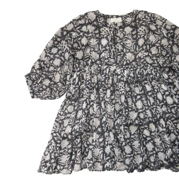 NWT Daughter's of India Kyra Mini in Pepper Floral Cotton Blockprint Dress XL - Image 3