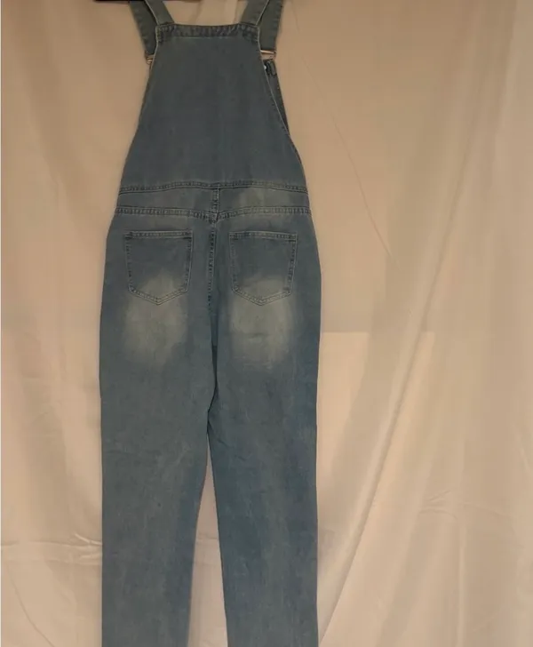 Misslook Women’s Light Blue Denim Floral Overalls - Image 3