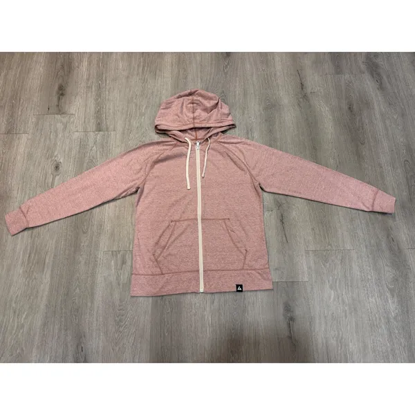 American Giant Lightweight Full Zip Hoodie Women's Large Heather Red Made in USA - Image 3