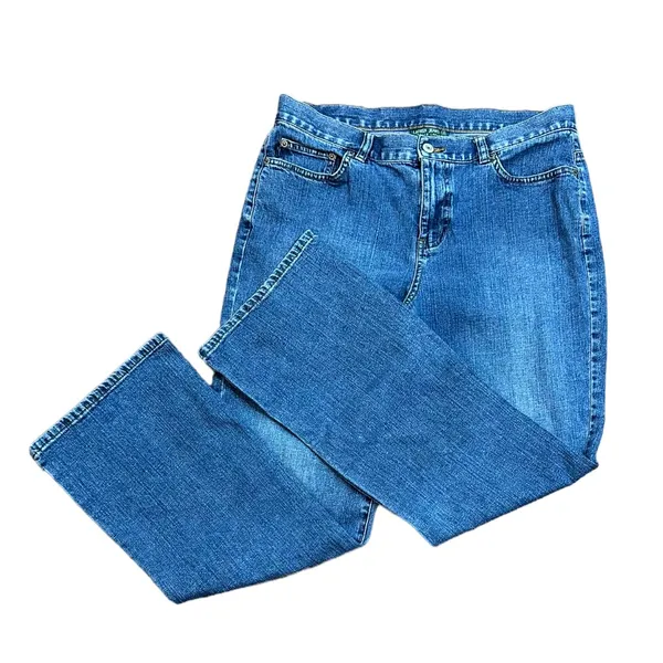 Lauren by Ralph Lauren Jeans Co Wide Leg Medium Wash Denim Jeans‎ Size 10 - Image 5