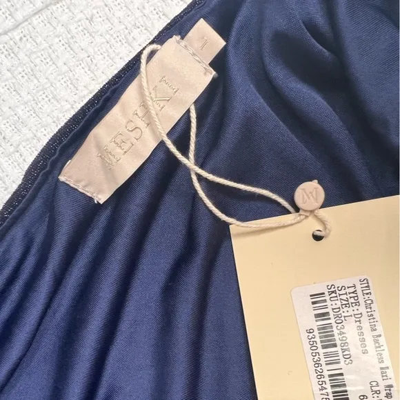 MESHKI Navy Christina Backless Wrap Dress‎ Size L NWT - Image 12