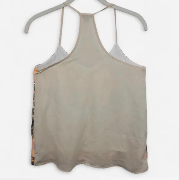 Charlotte Russe XS Sequined Geometric Cami Top Peach Gold Silver Racerback💋 - Image 2