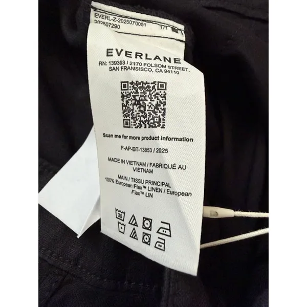 Everlane NWT Wide-Leg Drawstring Linen Pants Black 16R - Image 11