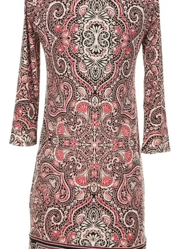 White House Black Market Dress XXS Paisley Autumn Wedding Guest Black Red - Image 4
