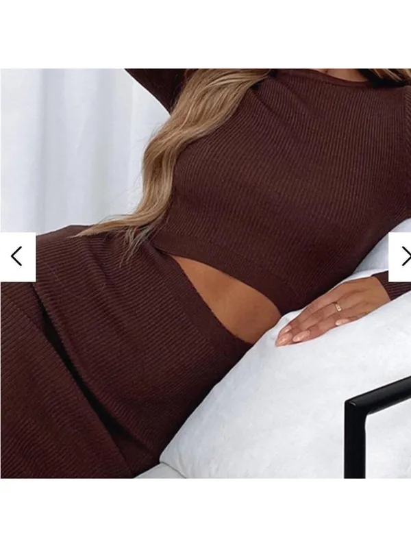 Whitefox Headlines Brown Chocolate Knit Sweater Cut Out‎ Dress Size XS - Image 3